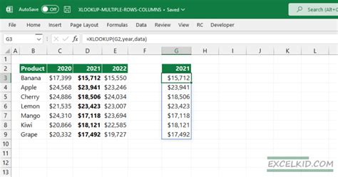 Sum Multiple Rows Or Columns With Xlookup Excel Bootcamp