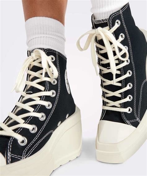 Tenis Converse De Plataforma Chuck 70 De Luxe Wedge Negros En Bota De