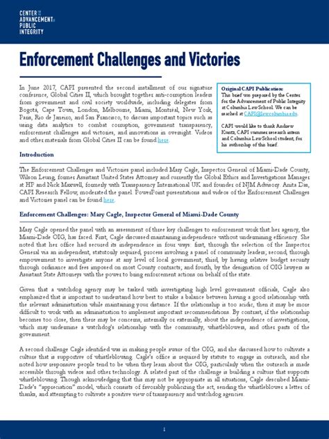 Enforcement Challenges Pdf Money Laundering Corruption