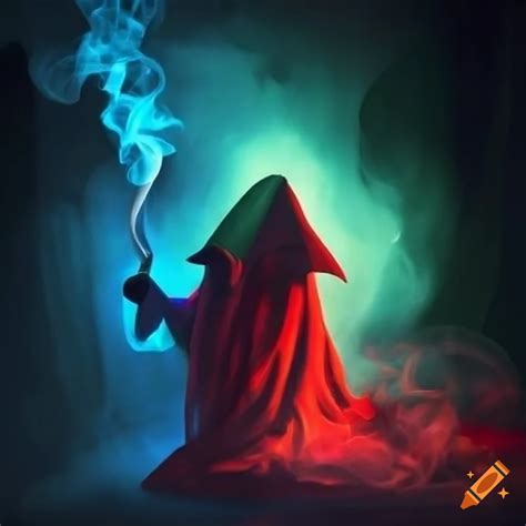 Fantasy Art Of A Wizard Casting A Spell With Colorful Smoke On Craiyon