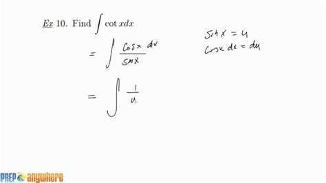 10 Trigonometric Integrals Cot X Youtube