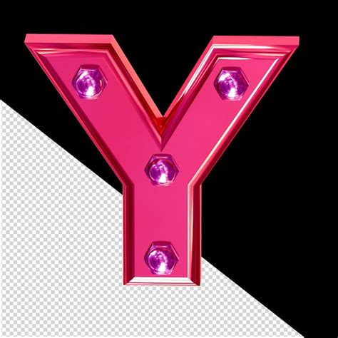 Premium Psd Pink Symbol With Bolts Letter Y