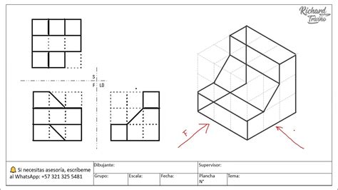 Cómo DIBUJAR una pieza en perspectiva isométrica a partir de sus