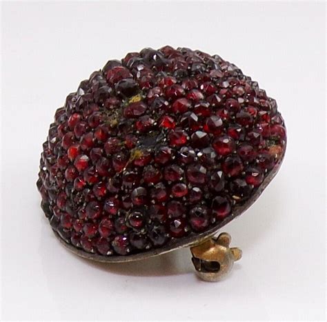 Vtg Antique Victorian Bohemian Garnet Sterling Silver Gem