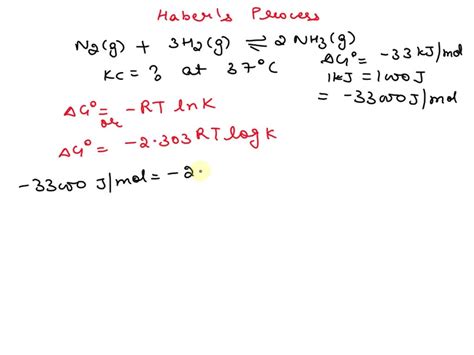 Solved The Haber Process Is The Equilibrium Reaction That Occurs When