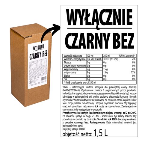 Sok z czarnego bzu Wyłącznie CZARNY BEZ 100 1 5L Sadvit