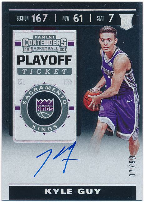 Kyle Guy NBA 2019 20 Panini Contenders RC Rookie Playoff Ticket Auto 07