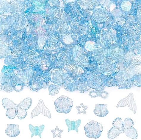 SUNNYCLUE 1 Box 100 G Blaue Harz Cabochons Schmetterling Harz Charms 3D