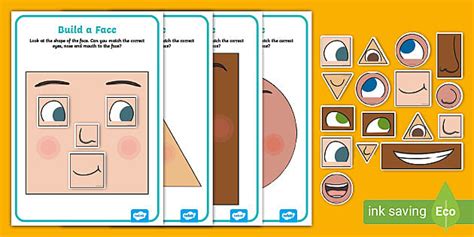 👉 All About Me Build A Face 2d Shape Activity Twinkl