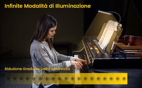 Glocusent Led Lampada Per Leggio Musicale Lampada Pianoforte A