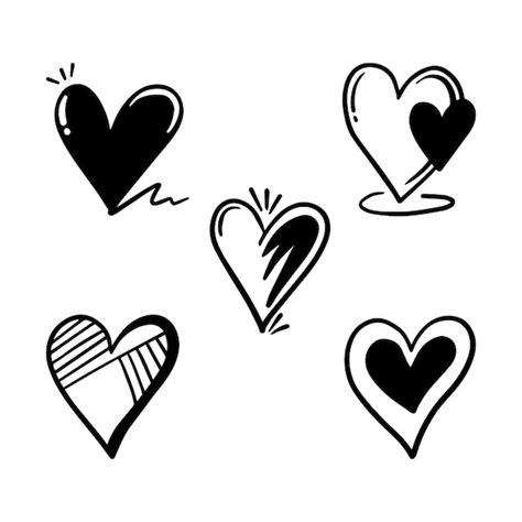 Premium Vector Heart Doodle Love Vector Illustration