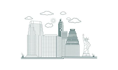 New York City Cityscape Skyline Logo Vector. 35619234 Vector Art at ...