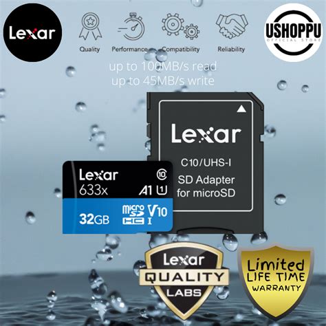 Lexar 32GB High Performance 633x MicroSDHC MicroSDXC UHS I Class 10