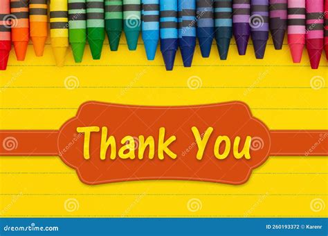 Thank You Message With Crayons Stock Photo Image Of Thankful