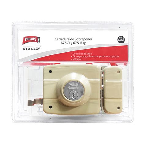 Cerradura Phillips De Sobreponer Doble Bul N Derecha Beige