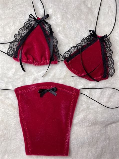 Lace Trim Maid Bikini Stripper Outfit Exotic Dancer Outfit Exotic Dancewear Set Exotic Dance