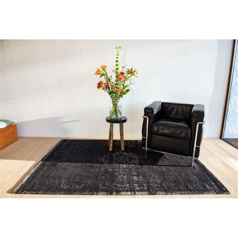 Louis De Poortere Flatweave Black Rug Uk