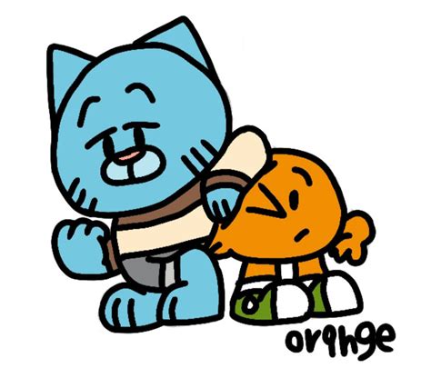 A little drawing of gumball and darwin by OrangeToons on DeviantArt