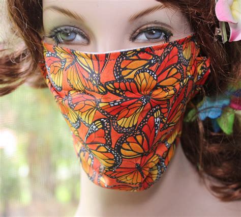 Monarch BUTTERFLY Face Mask / Cotton Face Mask / Reusable Face | Etsy