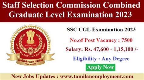 SSC CGL Exam 2023 Apply For 7500 Combined Level Posts