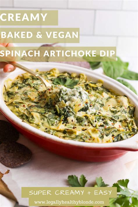 Creamy Vegan And Easy Baked Spinach And Artichoke Dip Recipe Vegan