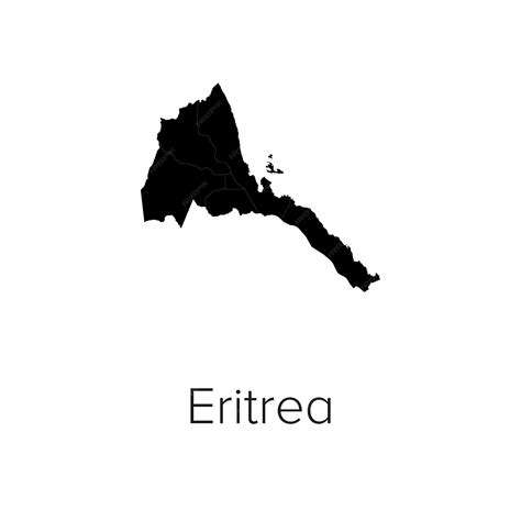 Mappa Eritrea Illustrazione vettoriale Silhouette Outline Mappa dei