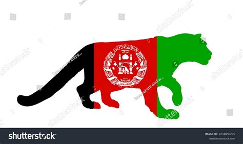 Afghanistan Flag Over Snow Leopard National Stock Vector (Royalty Free ...