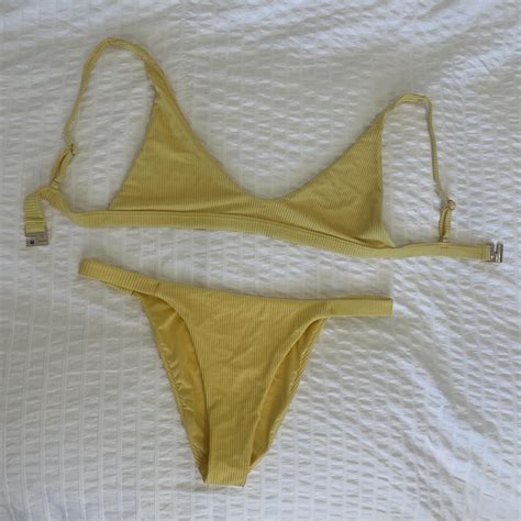GLASSONS Yellow Bikini Size 10 Depop