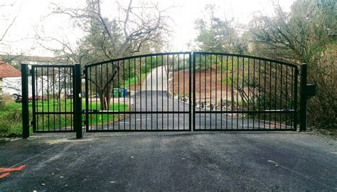 Driveway Gate Kit Wrought Iron, Single Pickets, Arched Standardgates Custom Metal Steel Security ...