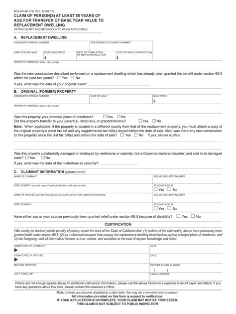 Fillable Online Recorder Co Kern Ca Age For Transfer Of Base Year Value