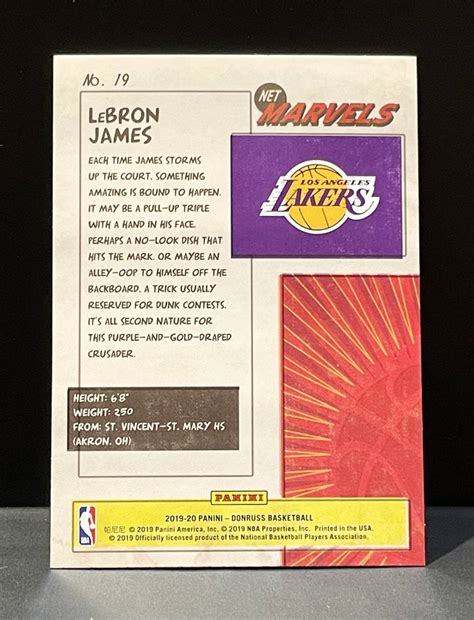 Yahoo オークション LeBron James 2019 20 Panini Donruss Net Marve