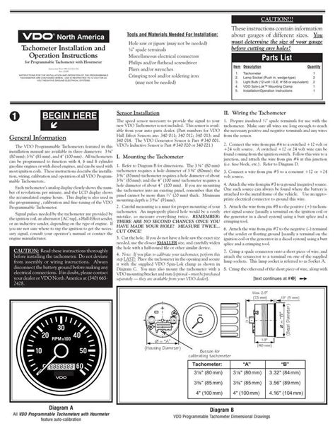 Step By Step Guide Wiring Your Vdo Tachometer With A Diagram