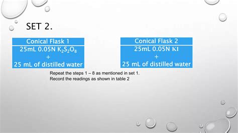 Determination Of The Order Of Reaction Between Potassium Persulphate