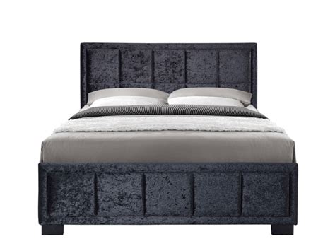 Birlea Hannover Black Crushed Velvet Fabric Bed At Mattressman