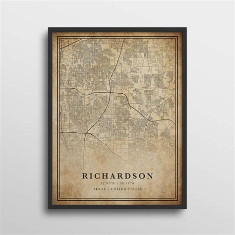 Richardson Map Texas Richardson Map Print Richardson Map - Etsy