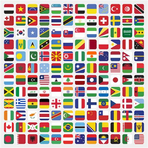 Set Of Square Country Flags In The World 3584076 Vector Art At Vecteezy