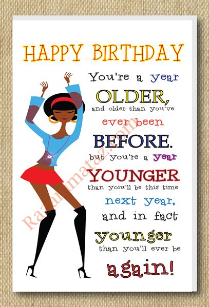 African American Girl A Year Older Birthday Card Happy Birthday Black