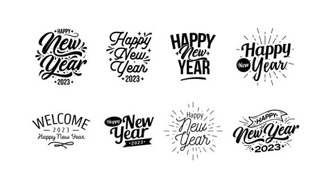 Happy New Year Lettering Greetings 14802078 Vector Art at Vecteezy