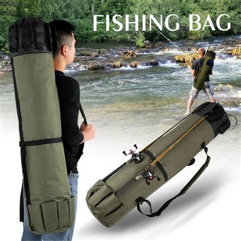 Fishing Rod Bag Canvas Rod Case Organizer Pole Storage Bag Fishing Rod ...