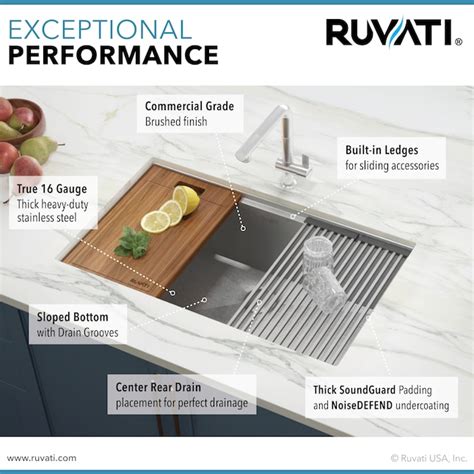 Ruvati Roma Undermount 30 In X 19 In Brushed Stainless Steel Single