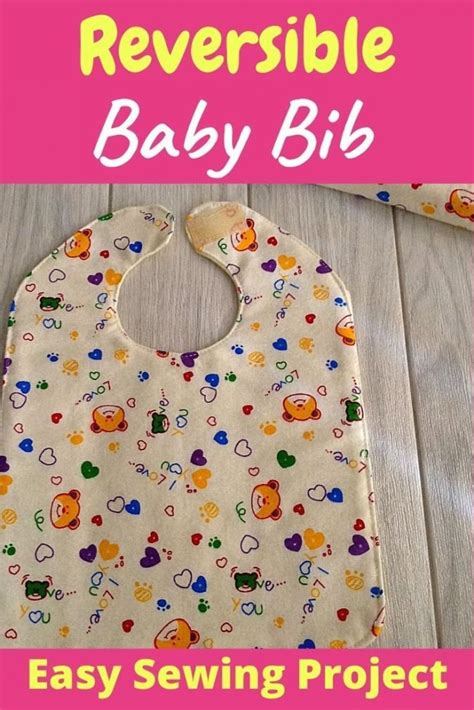 How To Sew A Baby Bib In 5 Steps Reversible Baby Bib Baby Sewing