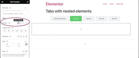 Tabs Widget With Nested Elements Elementor