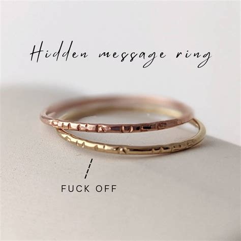 Fuck Off Ring Minimalist Gold Engraved Ring For Woman Fuck Ring Fuck Jewelry Affirmation