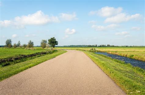 Curved Road In A Flat Polder Landscape Stock Photo Image Of Autumn