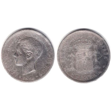 Alfonso Xiii Pesetas Bc Bc Plata Ceca De Madrid