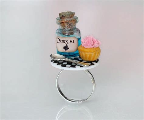 Alice In Wonderland Ring Eat Me Drink Me Ring Tea Party Ring