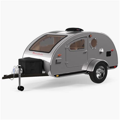 Metallic Vistabule Teardrop Camping Trailer Rigged D Model Max