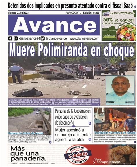 Portada Viernes 03 De Febrero De 2023 Diario Avance