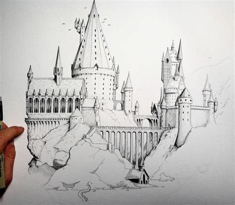 Harry Potter Castle Drawing - DRAWQU