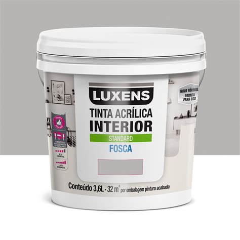 Tinta Acrílica Fosca Standard Interior Feltro Cinza 3 6 L Luxens